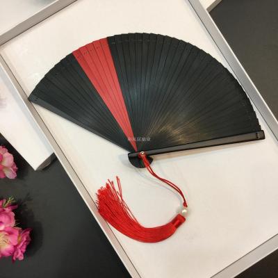 Hefeng collects female fan whole bamboo fan baking lacquer edge fan whole bamboo fan