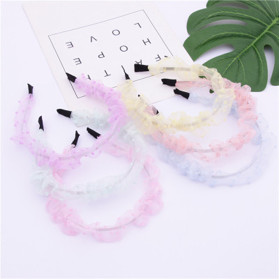 Hair Band Female Online Influencer Headband Hairpin with Broad Edge Barrettes Korean Style Hair Fixer Simple Lace Non-Slip