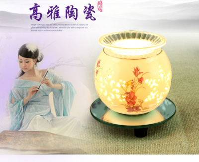 Creative White Modern A small ceramic aromatherapy Oil small night light Craft Gift light T0269