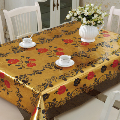 Yiwu Factory produces and exports Middle East Saudi Arabia PVC double-sided gold and silver table cloth