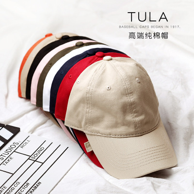 Spot Korean Style High-End Washed Male Baseball Cap Pure Cotton Solid Color Women's Light Board Embroidery Hat Printed Custom Baseball Cap
