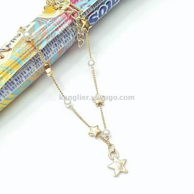 New jewelry Japan and South Korea DIY anklets temperamental female flesh color oil beads handmade sweet anklets