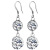 925 Silver Artificial Artificial Zircon Earrings Korean Fashion Lady Style Beautiful Shining Pairs of Water Drops Ear Hook Earrings