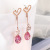 Fashion Love Heart Stud Earrings Temperament Mid-Length Water Drop Earrings Japan and South Korea Internet Hot Artificial Crystal Star Earrings Cool Earrings