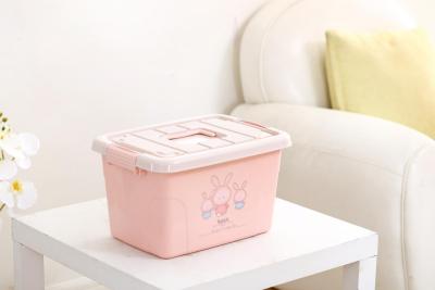 Cartoon Plastic Bedroom Pink Storage Box Factory Direct Sales