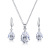 2020 New Arrival Hot Sale Wholesale Necklace Three-Piece Jewelry Set Korean Style Earrings Drop-Shaped Zircon Set