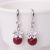 Manhuini Festive Red Pearl Flower Cat Eye Earrings All-Match Slim Face Earrings Petals Online Influencer Pop Earrings