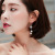 Clear Little Flower Long Pearl Earrings Red Wild Temperamental Earrings Korean Crystal Flower Ear Hook Shiny Ear Hanging