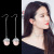 Japanese and Korean Partysu Ear Hook Flower Pearl Long Hook Earrings Korean Style Sweet Elegance Small Petals Long Eardrop Women
