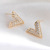 925 Silver Needle Large V-Shaped Shiny Full Diamond Artificial Zircon Stud Earrings Women's High-Grade Korean Short Temperamental Earrings