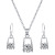 S925 Silver Crystal Zircon Simple Necklace Women's Korean Fashion Sweet Short Clavicle Chain Accessories Gift Set