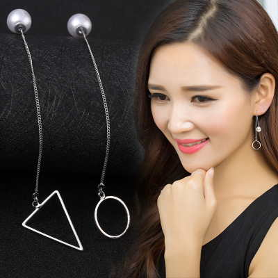 S925 Sterling Silver Tassel Hanging Earrings Internet Influencer Earrings Long Earrings Korean Simple, Temperamental and Personalized Female Stud Earrings Ear Rings