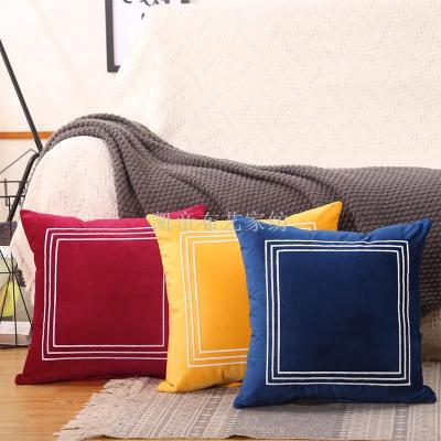 Chinese style Flannelette pillow sofa back Cushion Headrest pillow Cover INS Cloth art