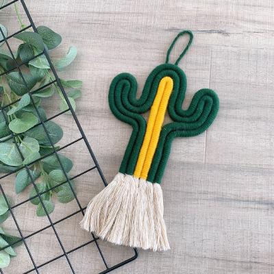 INS Decoration Ins Style Home Children's Room Decoration Pendant Hand-Woven Rainbow Cactus Hanging Decoration and Wall Decoration Pendant