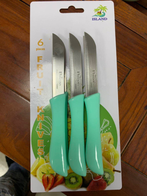 6PC/Card Fruit knife can do the Customer LOGO 6PC Mixed color for export to Iran