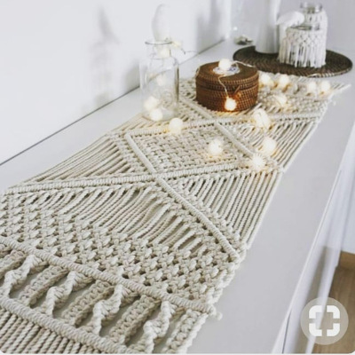 Nordic Woven Table Runner Hand-Woven Tapis Placemat Wedding Banquet Decoration Tablecloth Bohemian Hand-Woven