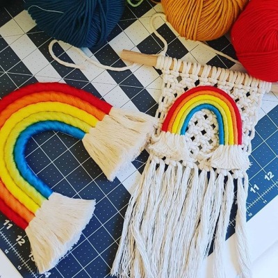 INS Decoration Nordic Style Home Children's Room Decoration Pendant Hand-Woven Rainbow Hanging Decoration and Wall Decoration Hanging Ornament Large