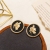 S925 Silver Needle Baroque Portrait Round Stud Korean Drip Button Anna with Web celebrity Earrings female