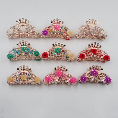 Alloy Medium Size Hair Claw Small Flower Claw Clip Exclusive for Cross-Border Headdress Barrettes Wholesale