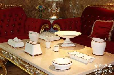 KTV supplies table set European ceramic set set set fruit tray paper towel box microphone stand