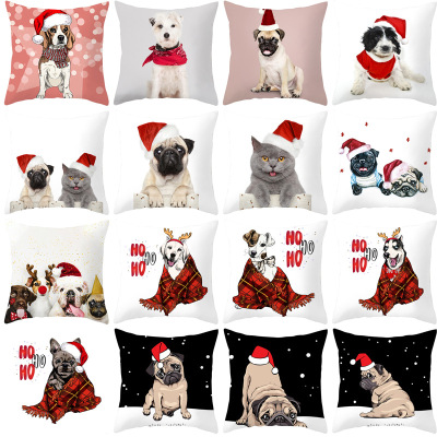 Christmas cotton and hemp pillow Cover Wholesale Headrest cover cross-border sofa cushion Cover