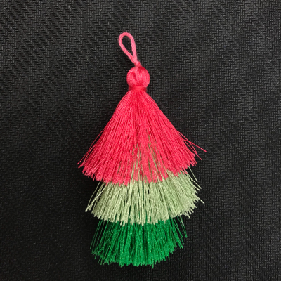 DIY Ornament Accessories Three-Layer Dacron Tassels Tassel Handmade Jewelry Earrings Accessories with Lanyard Pagoda Tassel