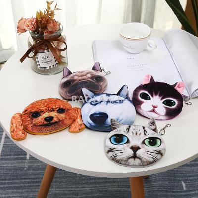 Printed Messenger Bag Plush Coin Purse Clutch Simulation Cat Dog Face Boutique Satchel Rope Stall Net Red Live Broadcast Belt