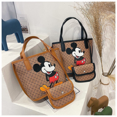 New European and American Women's Bag Mickey Two-Piece Bag Large Capacity Fashion Portable Shoulder Bag Women's Bag Fashion Best-Seller