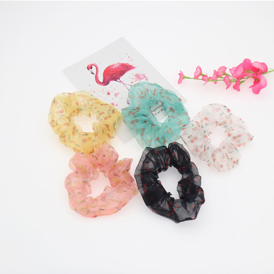 Yingming Tied hair organza intestine rubber ring cherry sweet hair rope thick tie horsetail Tiara female.