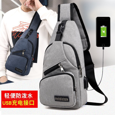 Factory Wholesale New USB Chest Bag Outdoor Sports Cross Body Cycling Bag Waterproof Travel Men's and Women's Handbags Korean Style