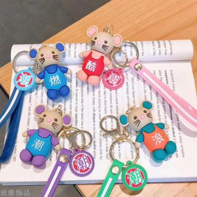Mouse PVC key chain Mouse year cartoon bag Accessories