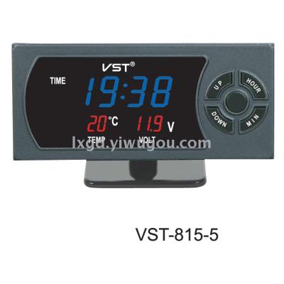 VST-815 Multi-Function Car Electronic LED Clock Voltmeter Indoor and Outdoor Thermometer Three-in-One