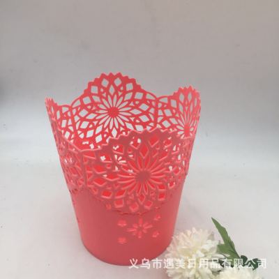 New Desktop Hollow Storage Basket Plastic Sundries Container Creative Office Stationery Storage Bucket Lace Storage Bucket Wholesale