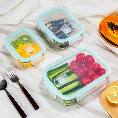 Fresh-Keeping Box with Lid Bowl Heat-Resistant Glass Set Rice Bowl Snack Box