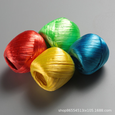 Color Strapping rope 50G packaging rope brand new material tear film with straw ball rope tie rope manufacturer direct sale