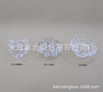 Manual pressing Mechanism Shaped Transparent DIY glass candle stand Tea pole Cup Saucer Star Star Diamond