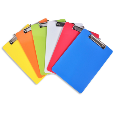 Wholesale PS Plastic Solid Color File Hook Clip Power Clip Writing Flat Clip A5 Folder Writing Pad