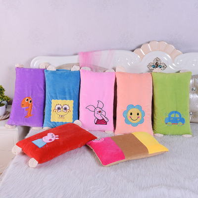 Factory direct stalls super soft short plush children 's pillow kindergarten students nap pillow a substitute hair