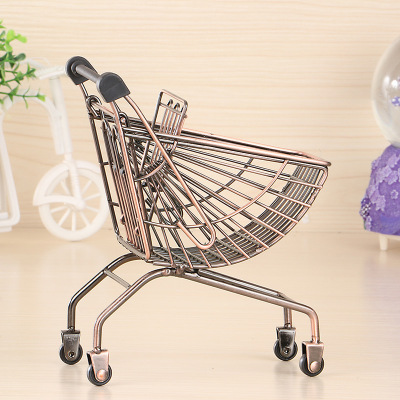 [Free Shipping] Simulation Mini Shopping Trolley Playhouse Toy Shopping Basket with Fruit and Vegetable Simulation Supermarket Toys