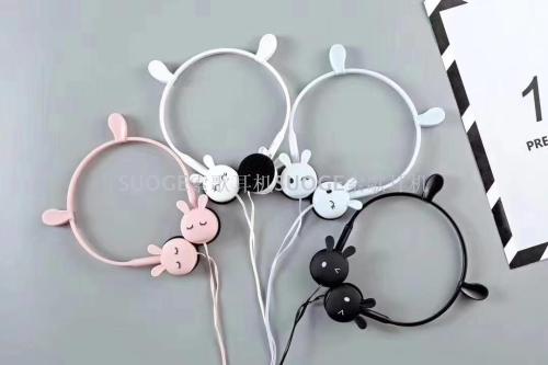 suoge suoge brand kn-3017 mobile phone headset macaron bunny headset fashion creative boutique