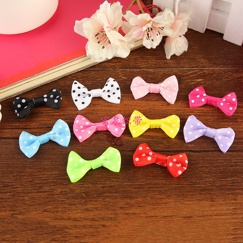 产地货源 创意女士头饰 精美时尚波点布艺蝴蝶结 diy饰品配件发饰