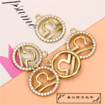 A0004 round Spot Drill Fashion Ornament Accessories Earrings Necklace Pendant Zircon Copper Parts