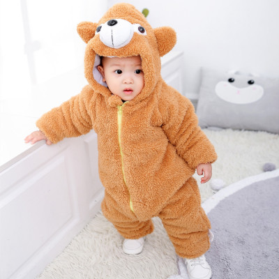 New padded coat for baby animal onesie for autumn and winter wear padded cotton hayi coral fleece baby climbing clothes