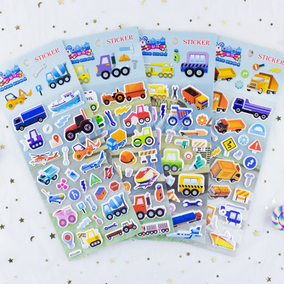 Funny Colorful Cartoon Fashion Educational Vehicle Foam Stickers Can Be Wholesale