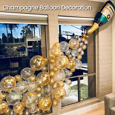 Cross-Border Amazon Champagne Wine Bottle Aluminum Film Balloon Set Wedding Party Banquet Decorative Balloon Large Wine Bottle