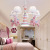 Cartoon bedroom chandelier American creative LED princess rainbow horse cloth art chandelier