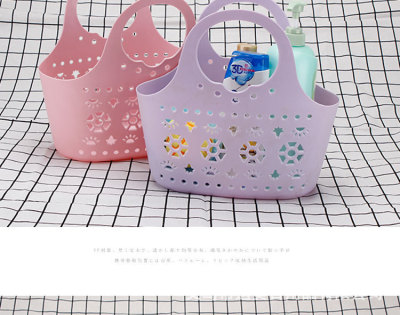 Bath Basket Bath Basket Portable Storage Box Bathroom Basket S Home Dormitory Cute Soft Plastic Thickened Bath Basket