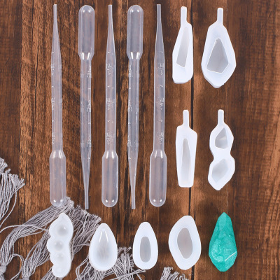 Crystal drop pendant set jewelry Pendant Set Accessories Silica gel Mold 8 with 5 dropper