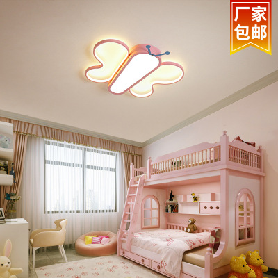 Children room LED bedroom light creative butterfly shape girl princess room ceiling light INS lamps
