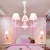 Cartoon bedroom chandelier American creative LED princess rainbow horse cloth art chandelier